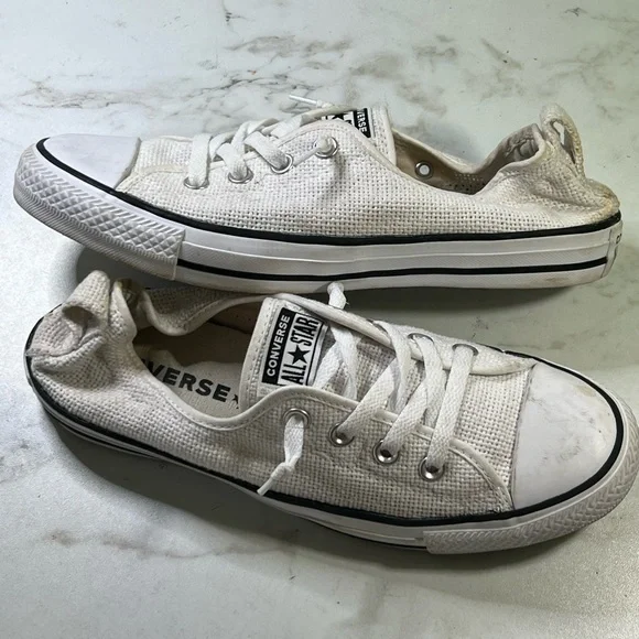 Converse Shoes Converse Slipon White Cloth Mesh Uppers With